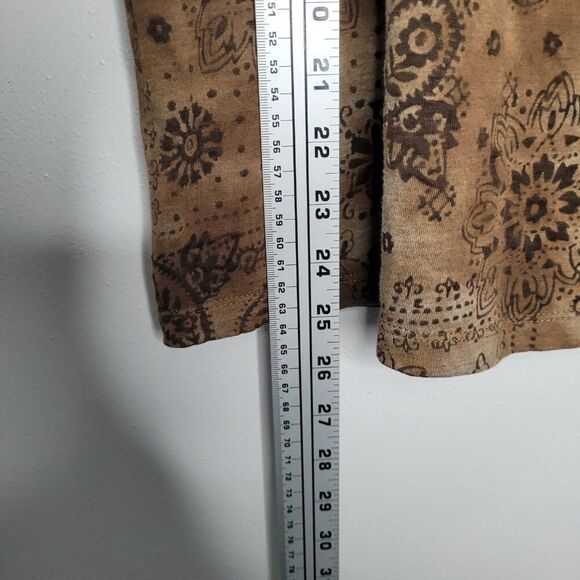 Vintage y2k grunge brown black cap sleeve paisley mixed print top size 14/16 - Picture 6 of 6
